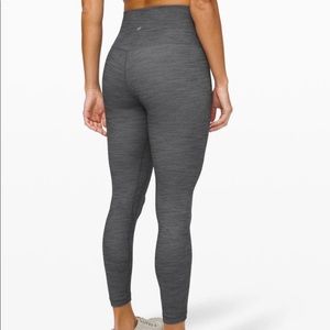 Align 23 inch legging Crop Heathered Herringbone black/white